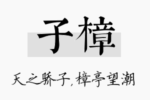 子樟名字的寓意及含义