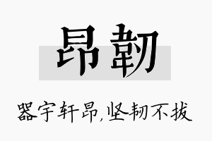 昂韧名字的寓意及含义