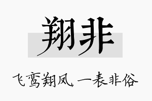 翔非名字的寓意及含义