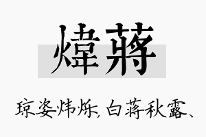 炜蒋名字的寓意及含义