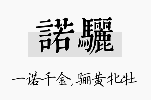 诺骊名字的寓意及含义