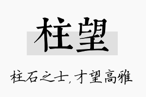 柱望名字的寓意及含义