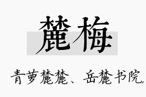 麓梅名字的寓意及含义