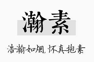 瀚素名字的寓意及含义