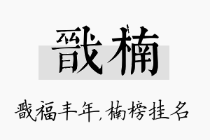 戬楠名字的寓意及含义