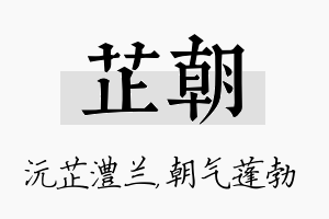 芷朝名字的寓意及含义