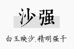 沙强名字的寓意及含义