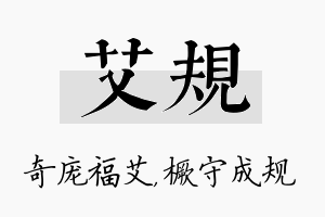 艾规名字的寓意及含义