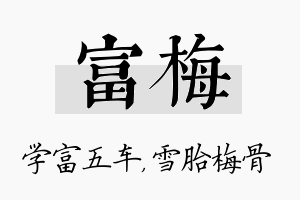 富梅名字的寓意及含义