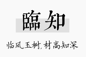 临知名字的寓意及含义