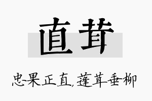 直茸名字的寓意及含义