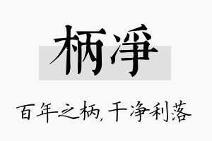 柄净名字的寓意及含义