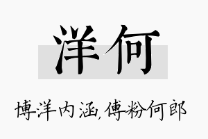 洋何名字的寓意及含义