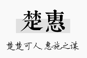 楚惠名字的寓意及含义