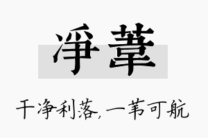 净苇名字的寓意及含义