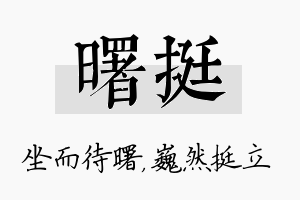 曙挺名字的寓意及含义