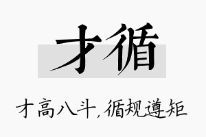 才循名字的寓意及含义