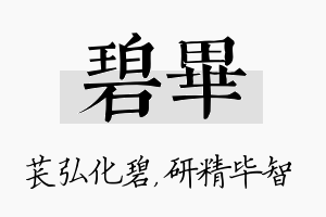 碧毕名字的寓意及含义