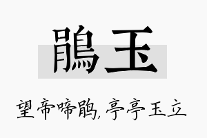 鹃玉名字的寓意及含义