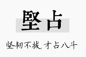 坚占名字的寓意及含义