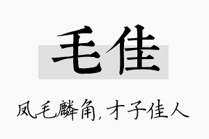 毛佳名字的寓意及含义