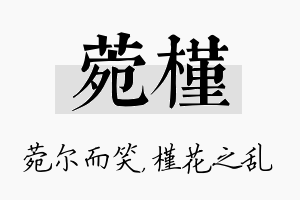 菀槿名字的寓意及含义