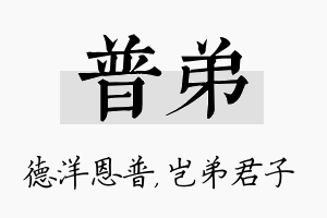 普弟名字的寓意及含义