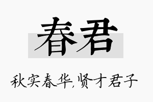 春君名字的寓意及含义