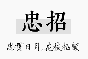 忠招名字的寓意及含义