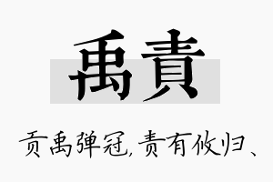 禹责名字的寓意及含义