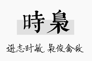 时枭名字的寓意及含义