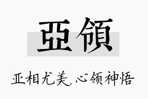 亚领名字的寓意及含义