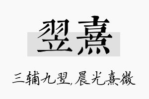 翌熹名字的寓意及含义