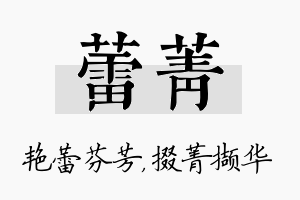 蕾菁名字的寓意及含义