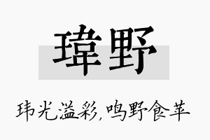 玮野名字的寓意及含义