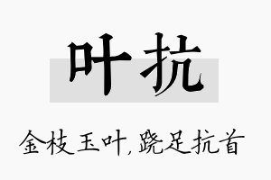 叶抗名字的寓意及含义