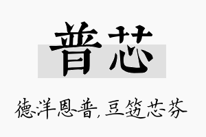 普芯名字的寓意及含义