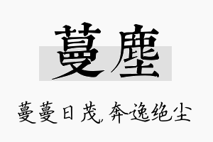 蔓尘名字的寓意及含义