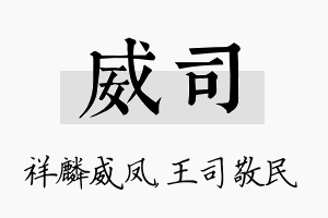 威司名字的寓意及含义