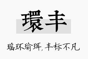 环丰名字的寓意及含义