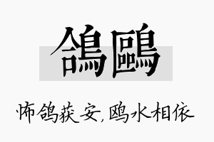 鸽鸥名字的寓意及含义