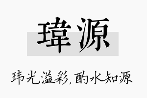 玮源名字的寓意及含义