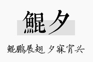 鲲夕名字的寓意及含义