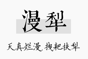 漫犁名字的寓意及含义