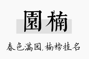 园楠名字的寓意及含义