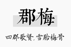 郡梅名字的寓意及含义