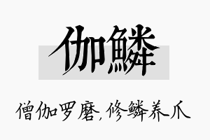 伽鳞名字的寓意及含义