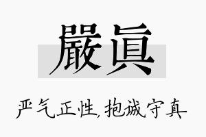 严真名字的寓意及含义