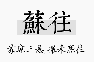 苏往名字的寓意及含义