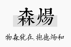 森炀名字的寓意及含义